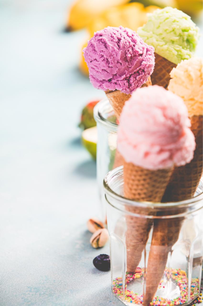 Colourful cone desserts for events