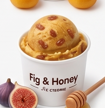 Fig and honey ice cream cup